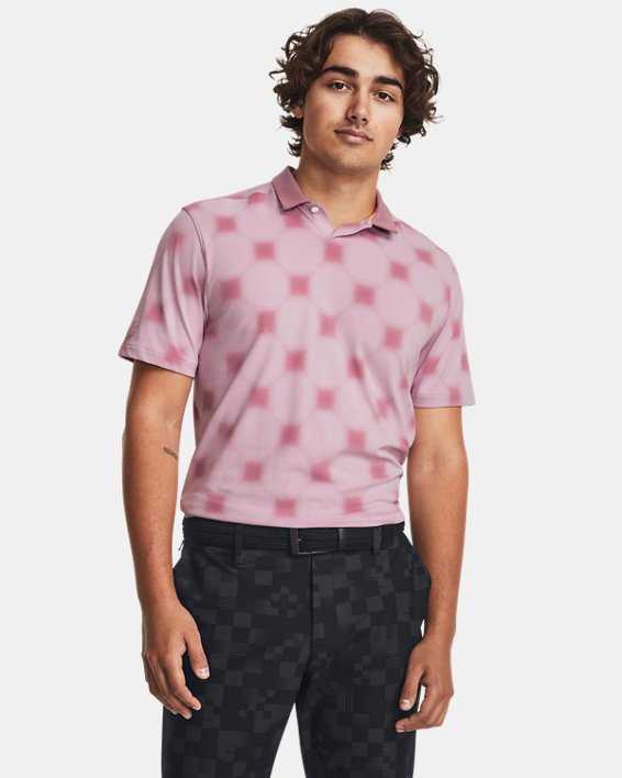 Men's Curry Printed Polo, Pink, pdpMainDesktop image number 0